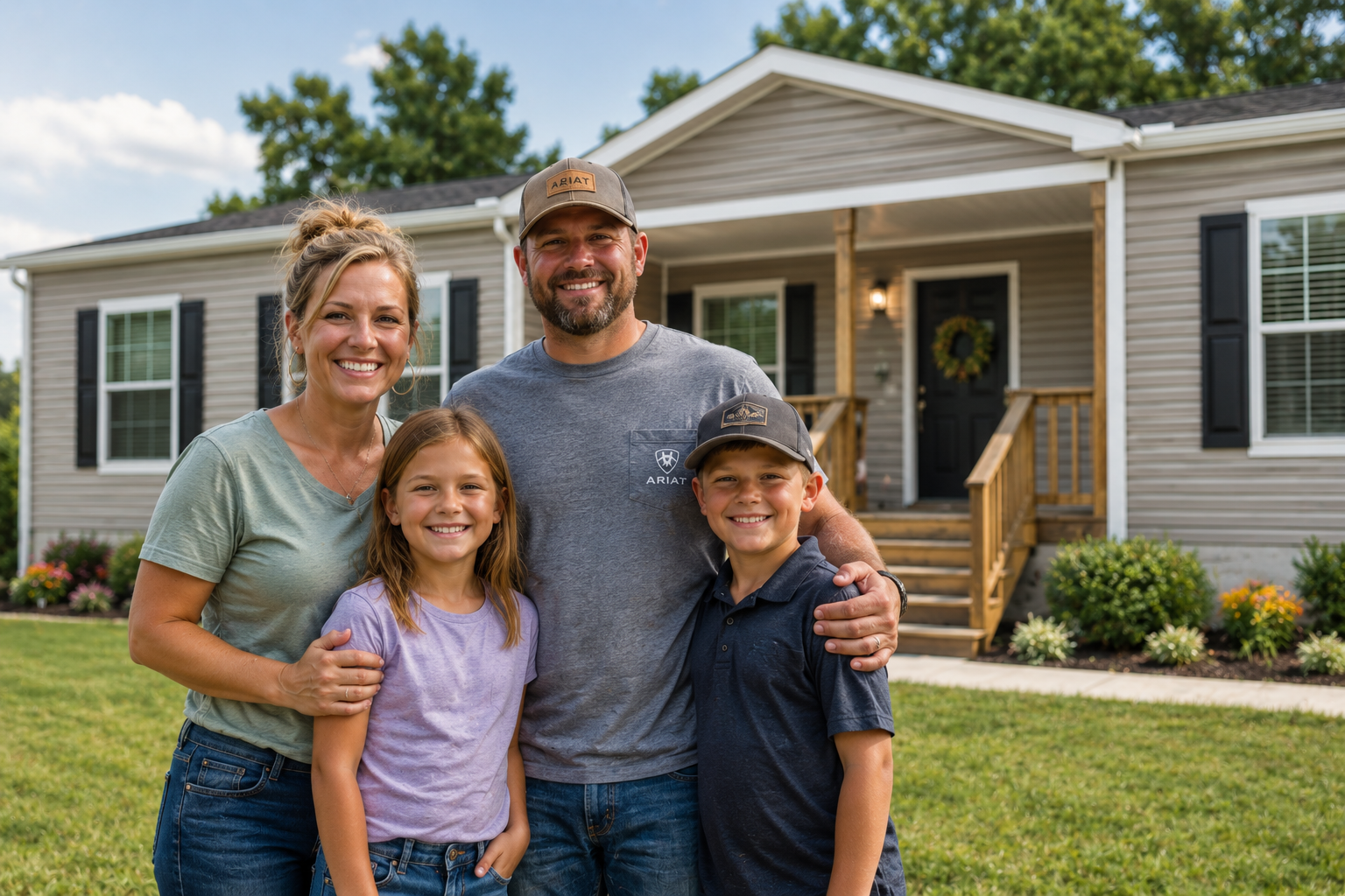 Workforce family outside their new home